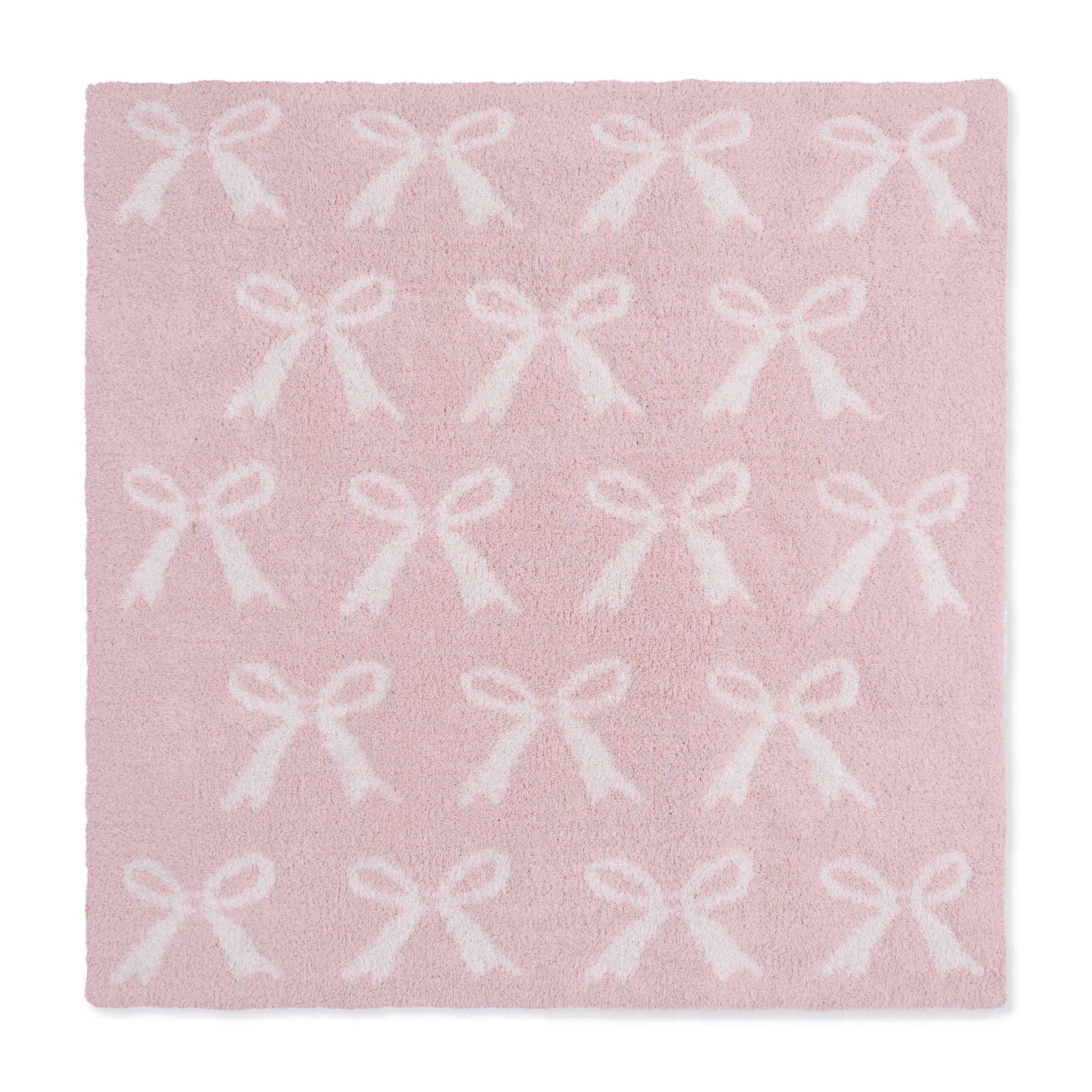 Chenille - Blush Bow Blanket