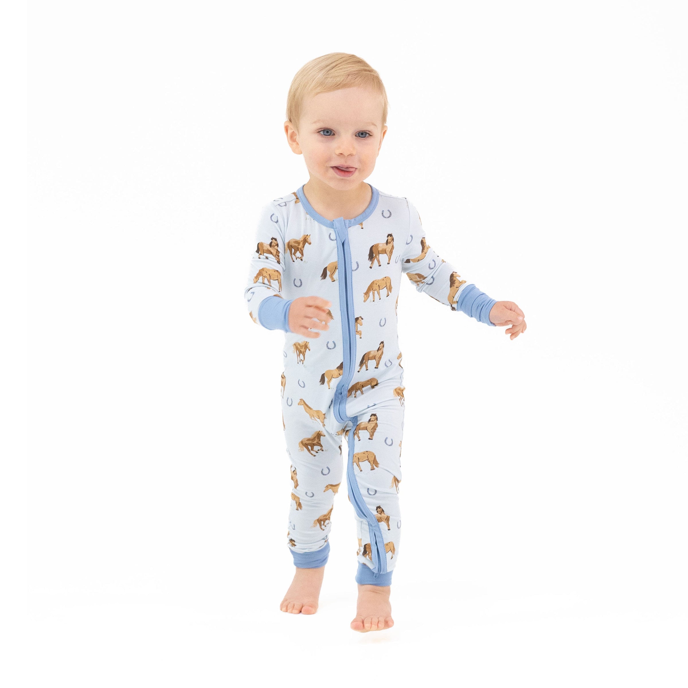 Horses - Blue - Convertible Romper