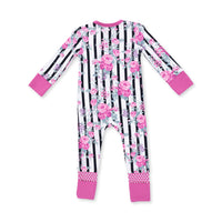 Cabbage Rose Stripe - Convertible Romper