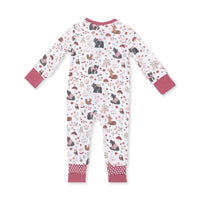 Southern Woodland Animals Pink - Convertible Romper