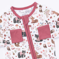 Southern Woodland Animals Pink - Convertible Romper