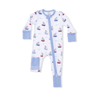 Bubbly Sailboats Blue - Convertible Romper