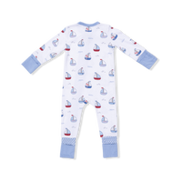 Bubbly Sailboats Blue - Convertible Romper