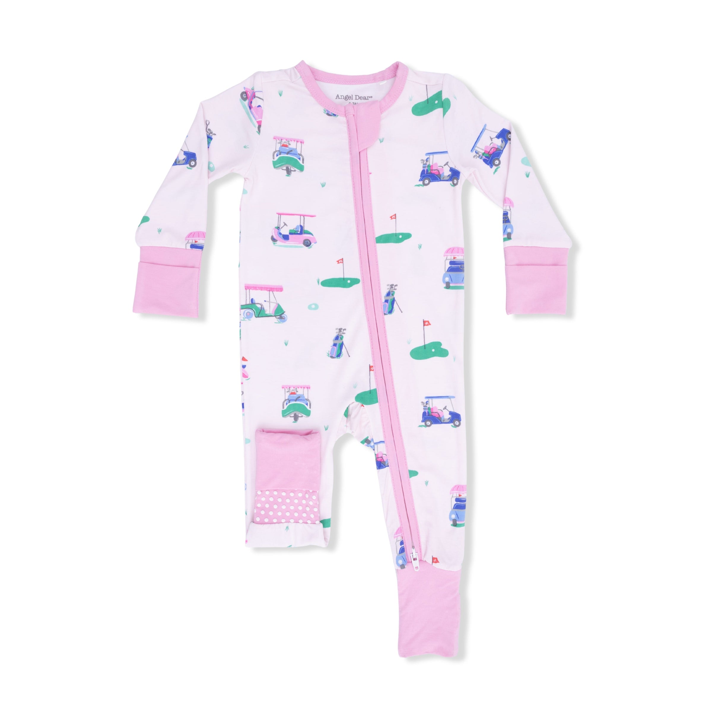 Vintage Golf Carts Pink - Convertible Romper