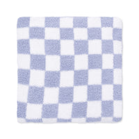 Chenille - Dusty Blue Checkerboard Blanket