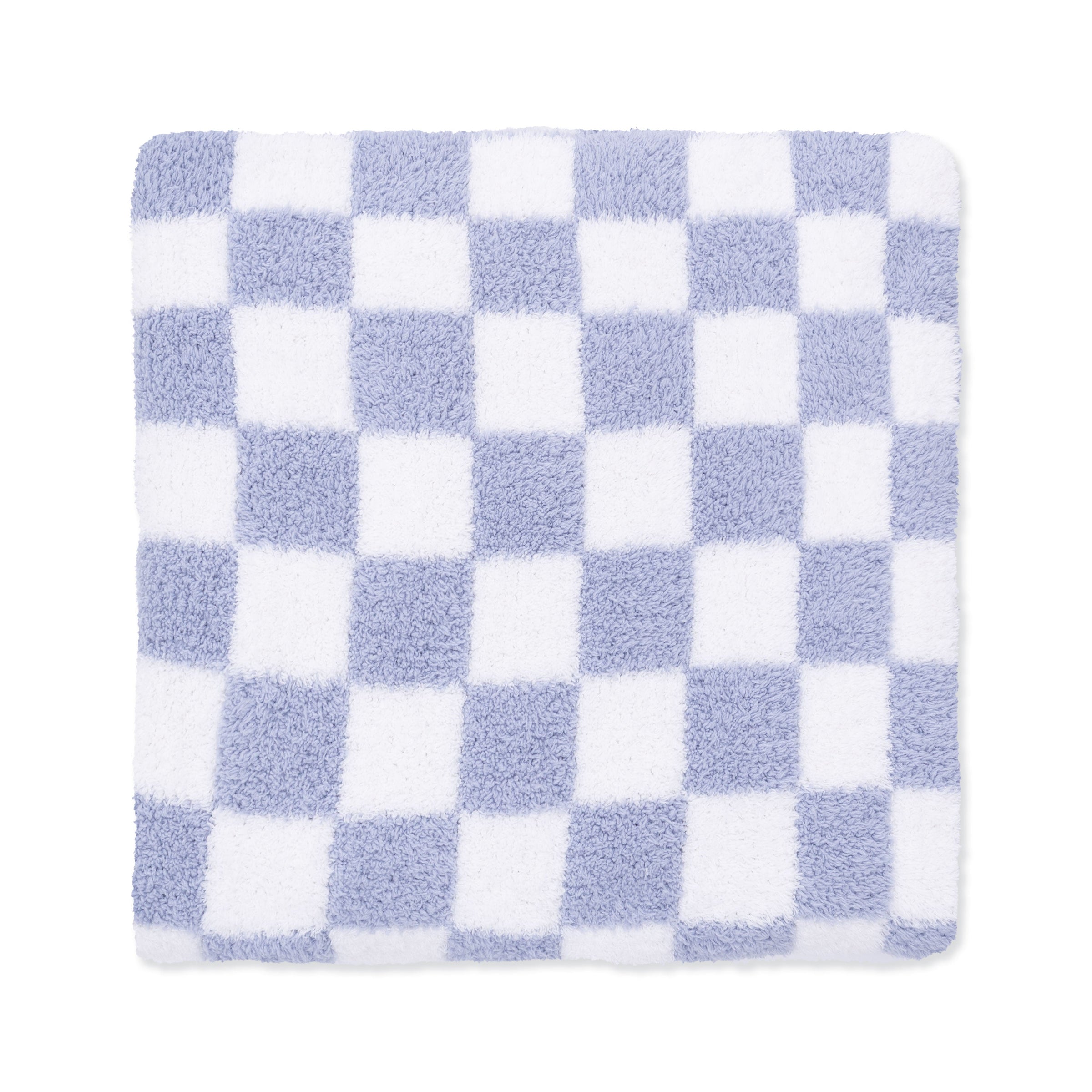 Chenille - Dusty Blue Checkerboard Blanket
