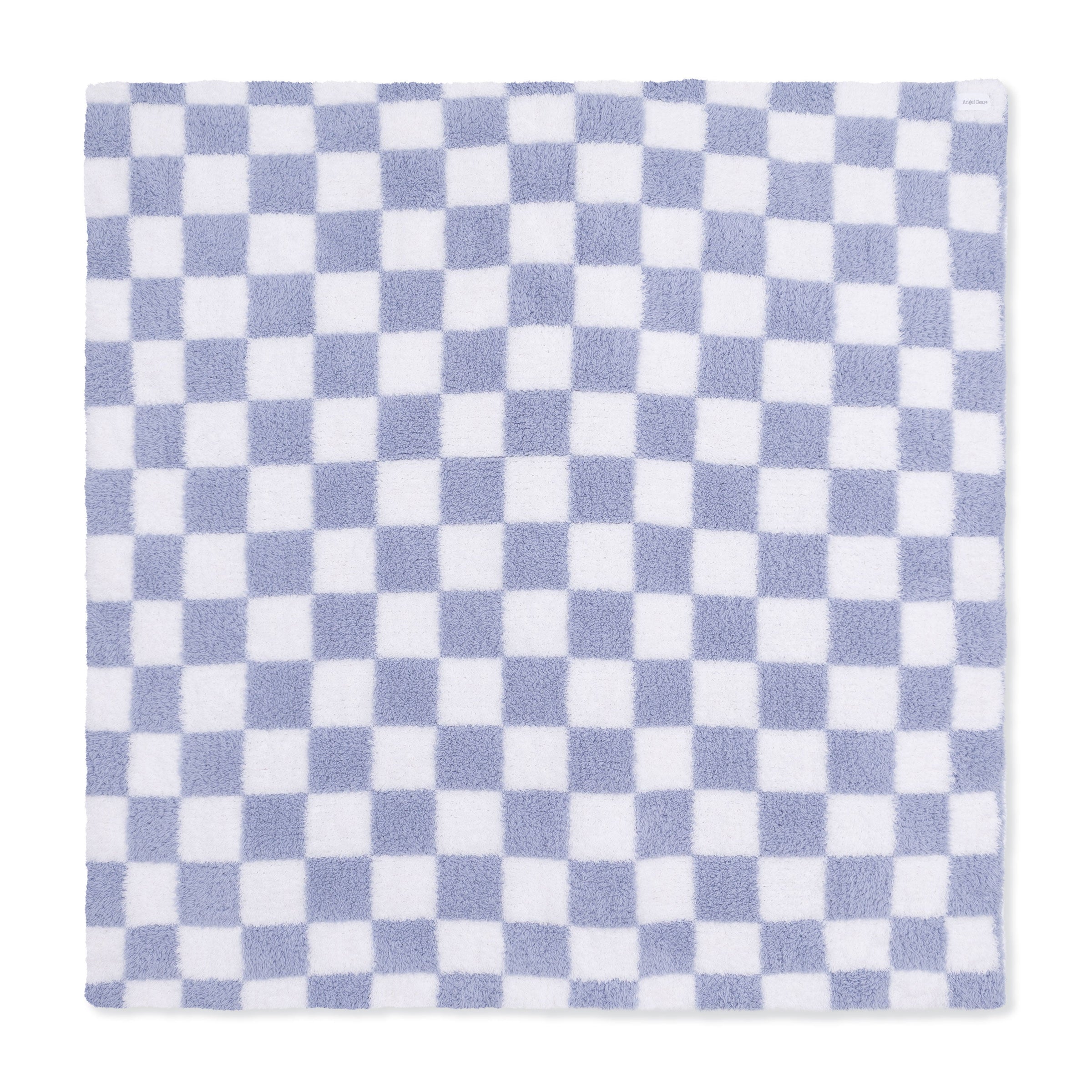 Chenille - Dusty Blue Checkerboard Blanket