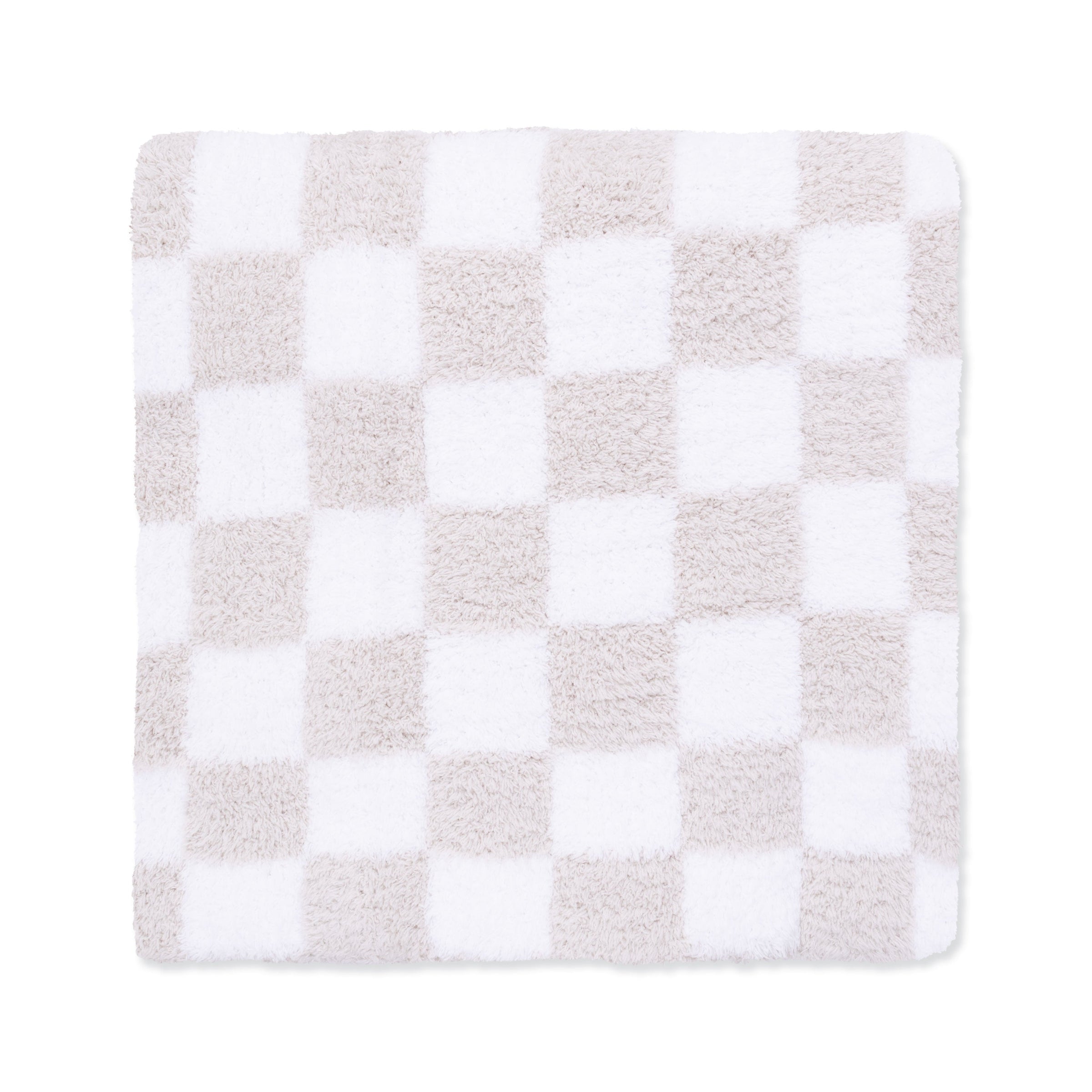Chenille - Natural Checkerboard Blanket