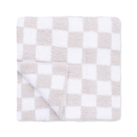 Chenille - Natural Checkerboard Blanket