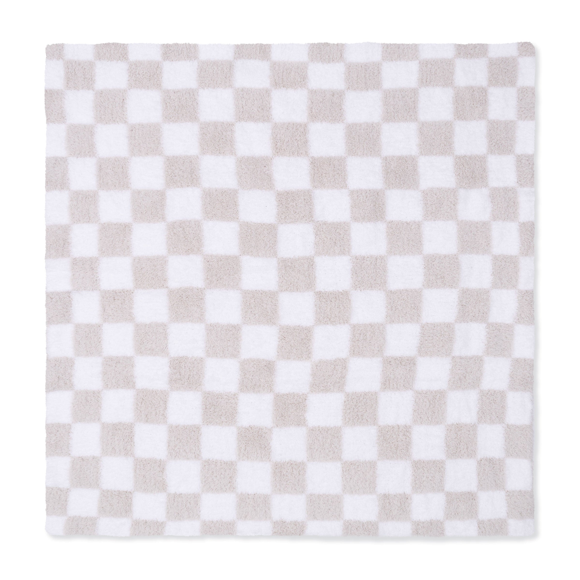 Chenille - Natural Checkerboard Blanket