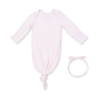 Solid Mauve Morn - Knotted Gown and Knot Headband