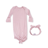 Solid Peachskin - Knotted Gown and Headband