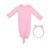 Solid Candy Pink - Knotted Gown and Headband