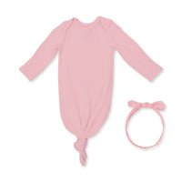 Solid Mellow Rose - Knotted Gown and Knot Headband