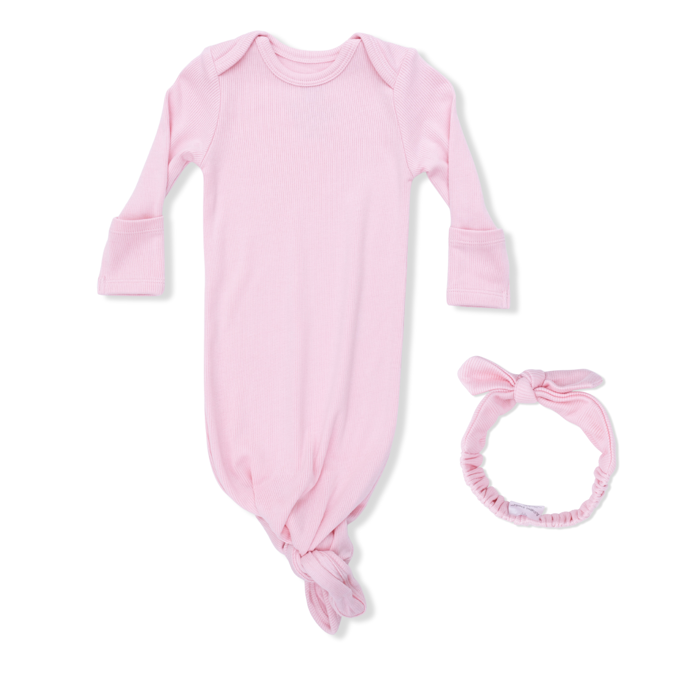Solid Romance Rose Rib - Knotted Gown and Headband