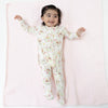 Floral Owl Families - 2 Way Ruffle Zipper Footie