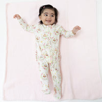 Floral Owl Families - 2 Way Ruffle Zipper Footie