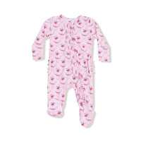 Rose Garden Trellis - 2 Way Ruffle Zipper Footie