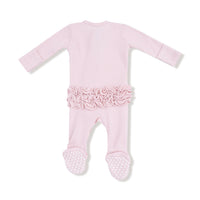 Veiled Pink - 2 Way Ruffle Zipper Footie