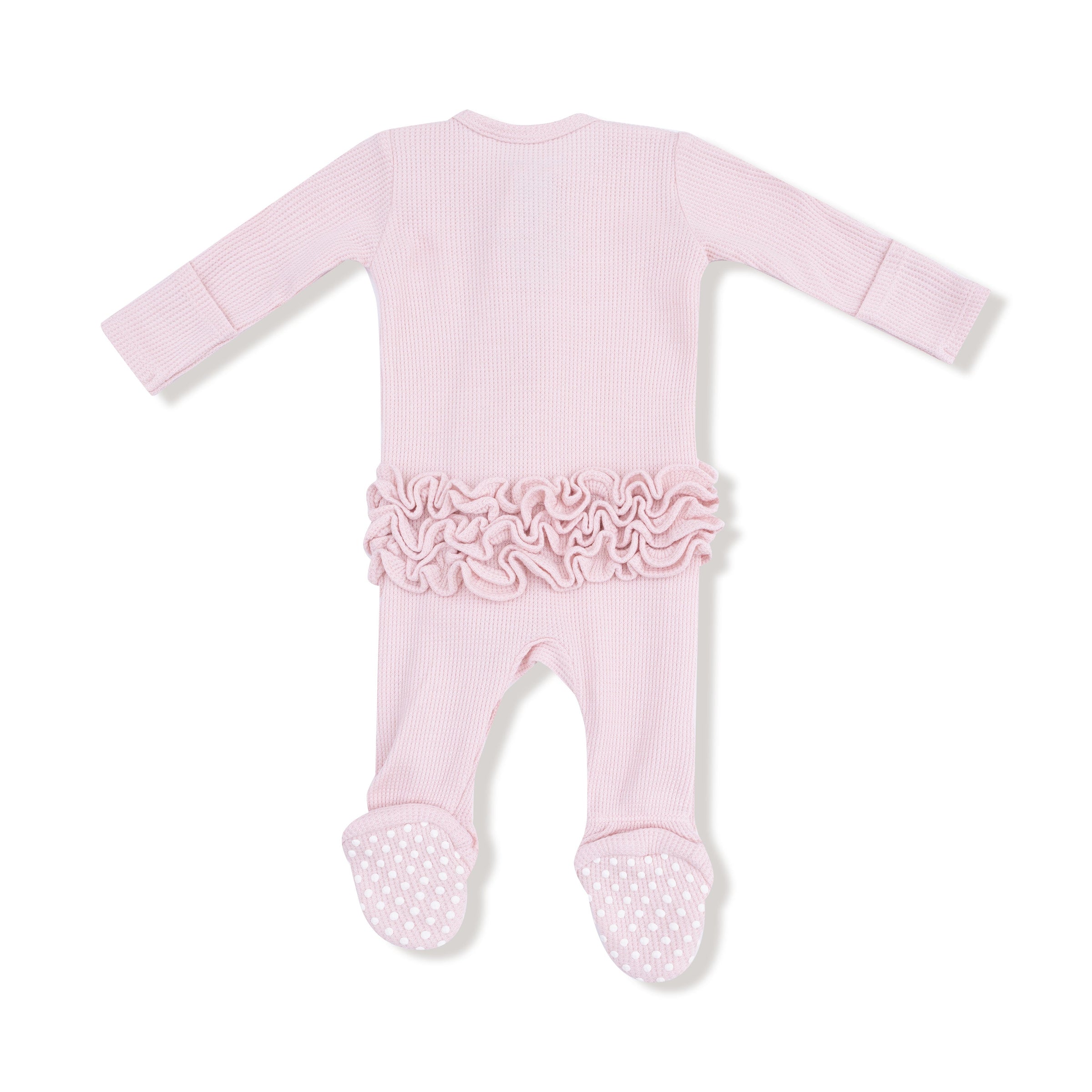 Veiled Pink - 2 Way Ruffle Zipper Footie