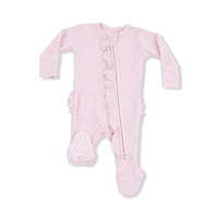 Veiled Pink - 2 Way Ruffle Zipper Footie
