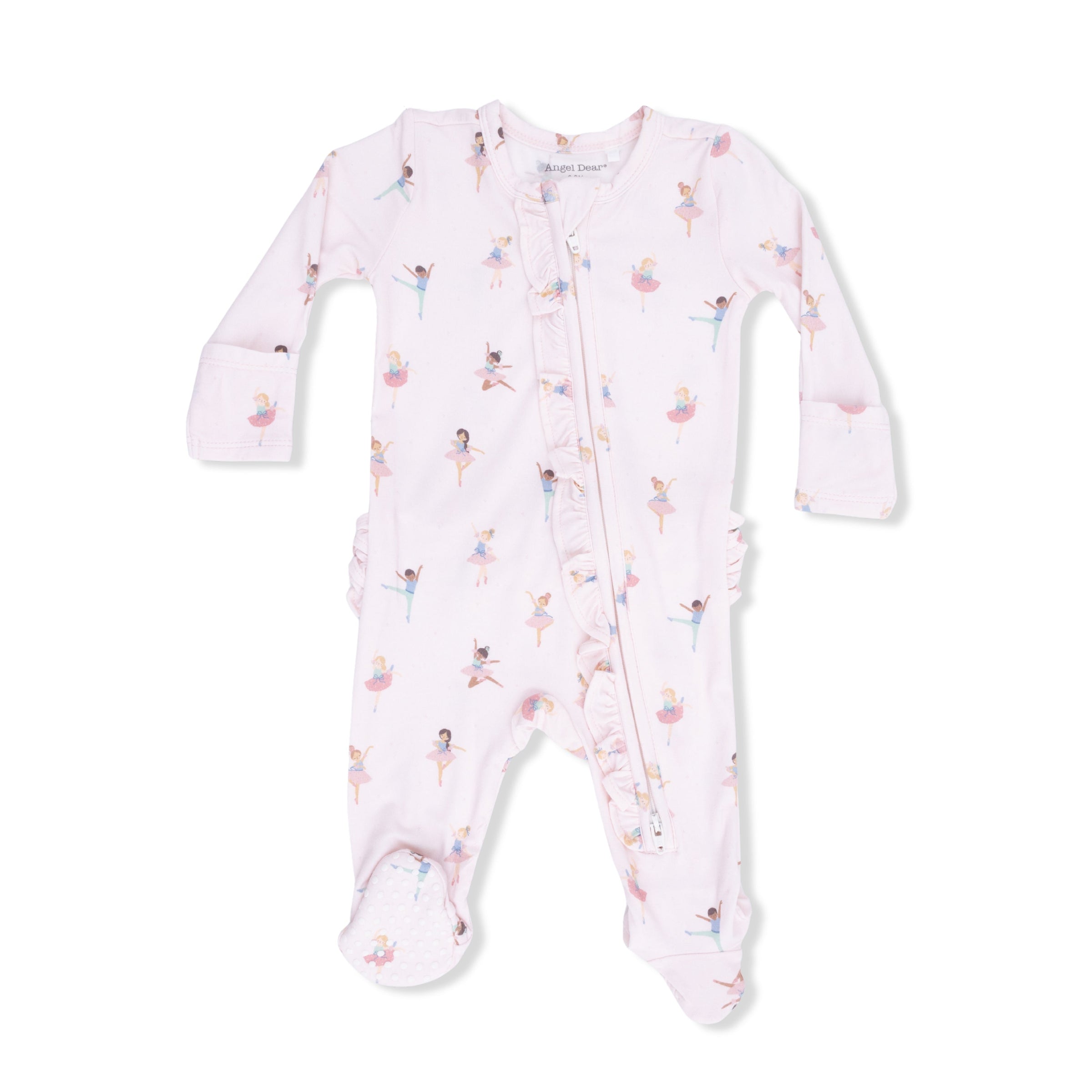 Petite Ballet - 2 Way Ruffle Front Zipper Footie