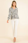 Smocked Zebra Print Top