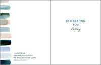 With Scripture Father's Day Greeting Card - Soft Blue Stripe