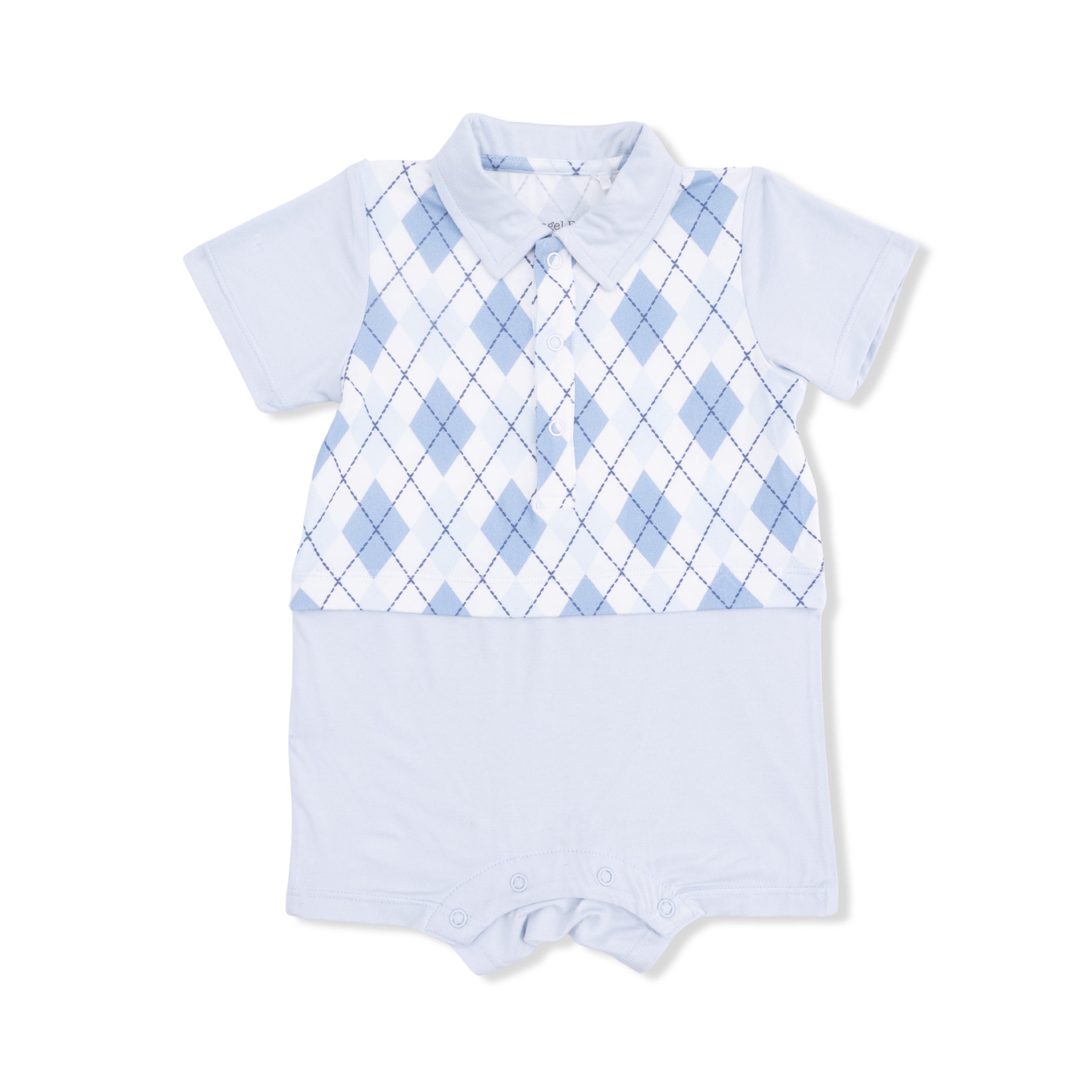 Blue Argyle - Short Playsuit