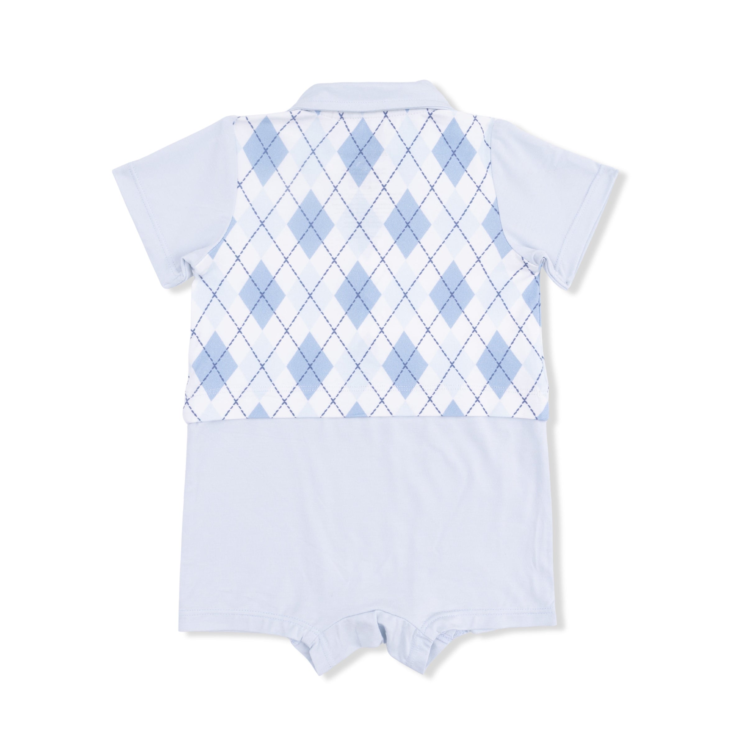Blue Argyle - Short Playsuit