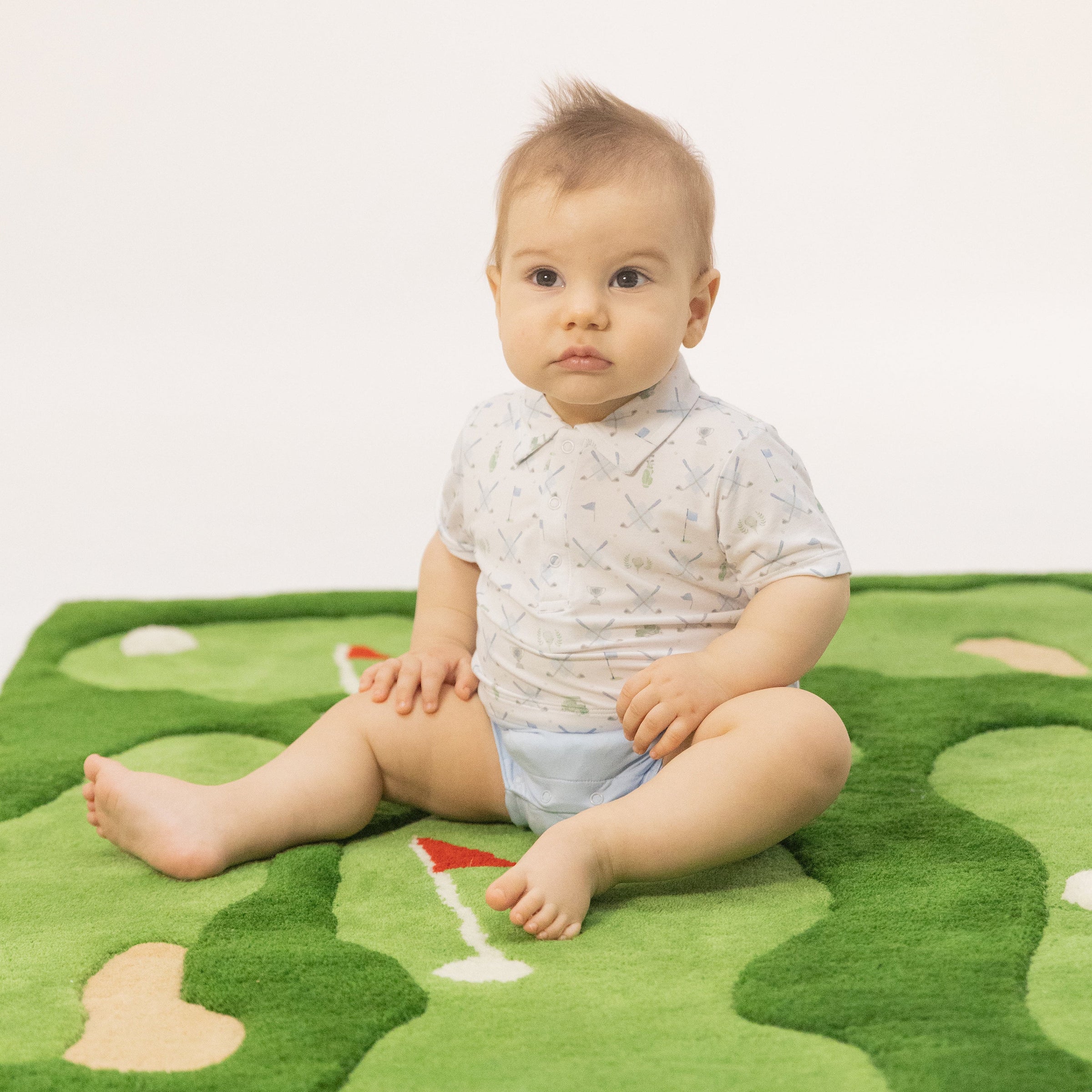 Golf Trellis Blue - Short Playsuit