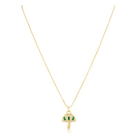 Alice Emerald Mushroom Pendant Necklace