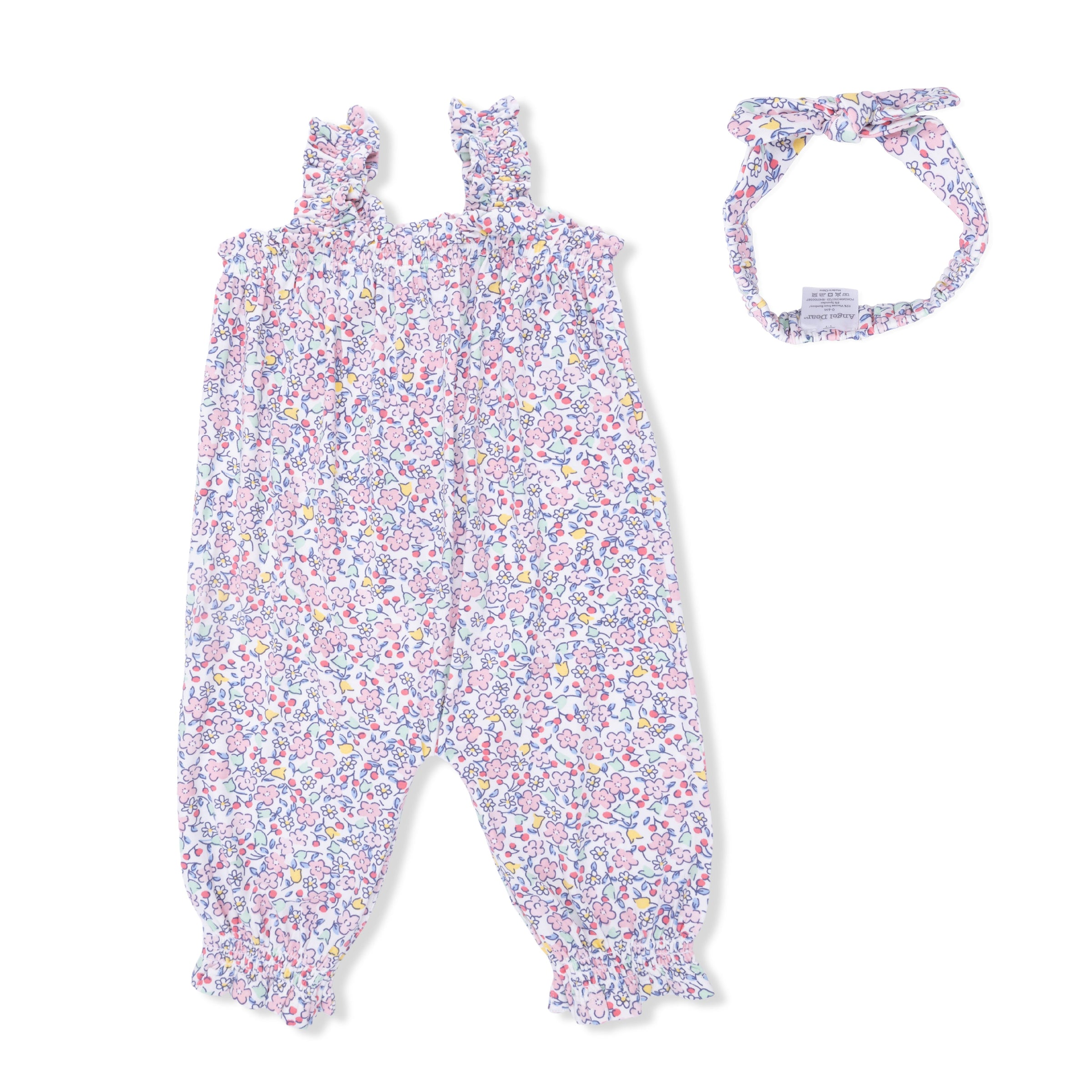 Elizabeth's Garden - Ruffly Strap Overall & Headband