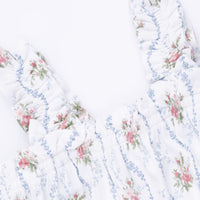 Heirloom Rose Stripe - Ruffly Strap Overall