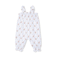 Heirloom Rose Stripe - Ruffly Strap Overall