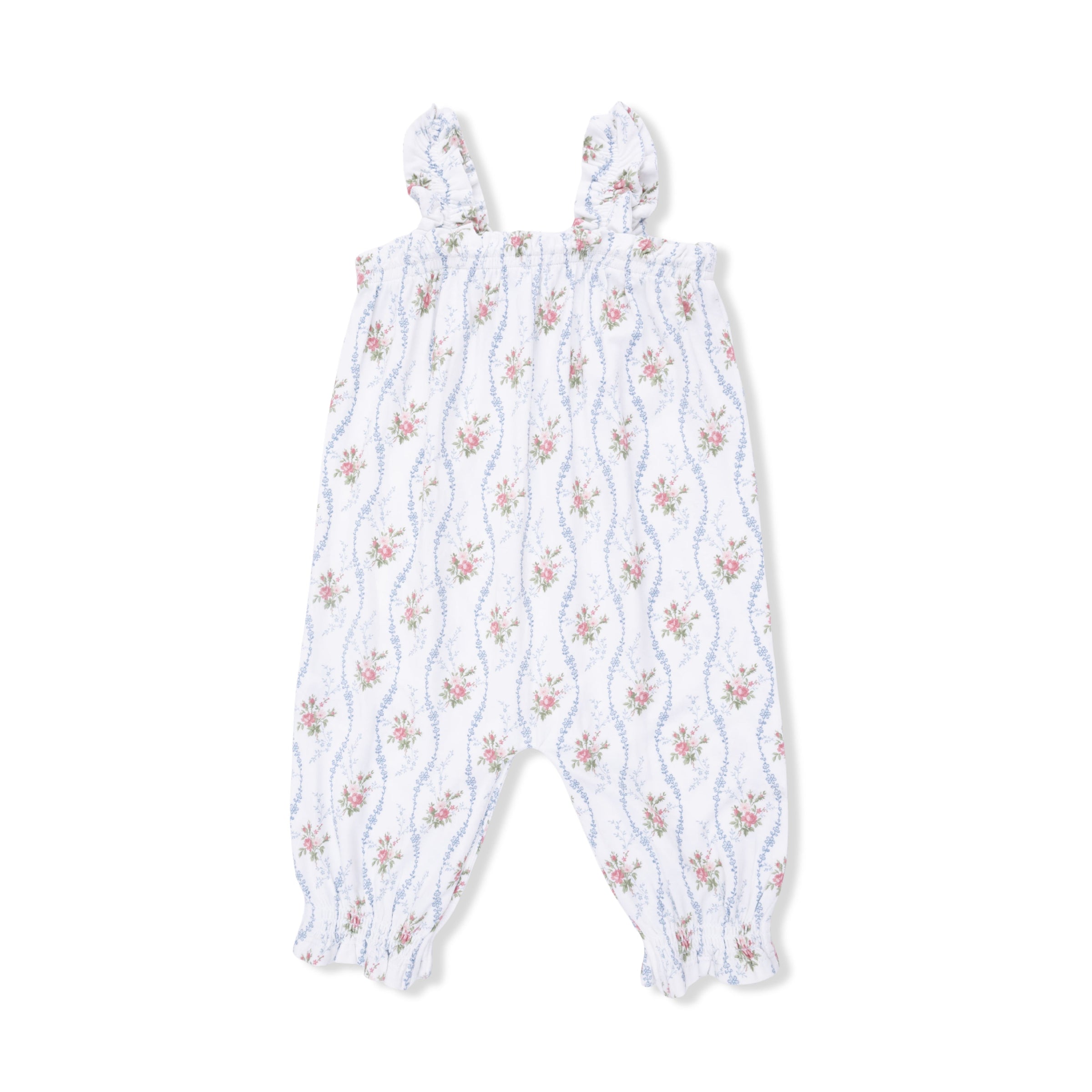Heirloom Rose Stripe - Ruffly Strap Overall