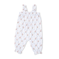 Heirloom Rose Stripe - Ruffly Strap Overall