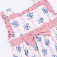 Stripe Dot Roses - Bow Playsuit