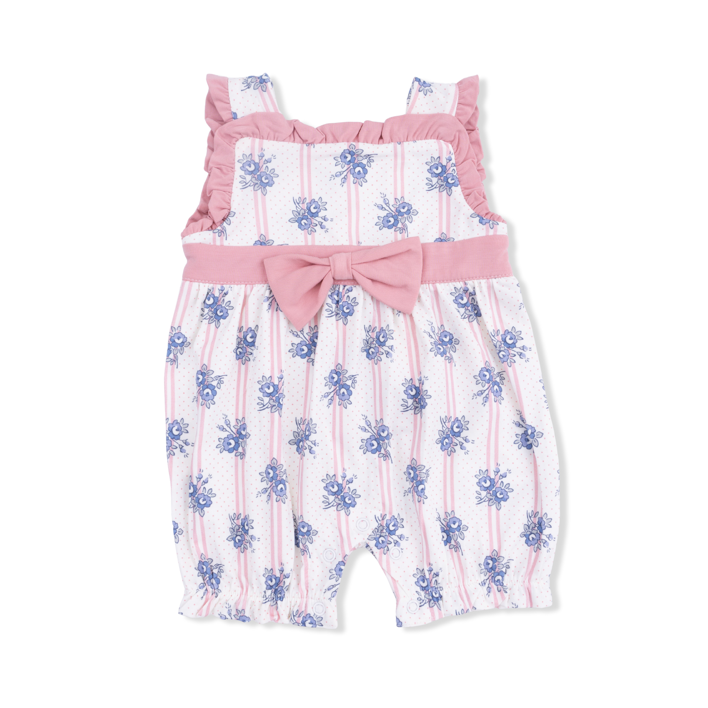 Stripe Dot Roses - Bow Playsuit