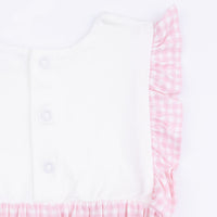 Bubbly Whale with Bow  Pink - Ruffle Playsuit