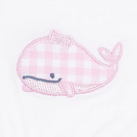 Bubbly Whale with Bow  Pink - Ruffle Playsuit