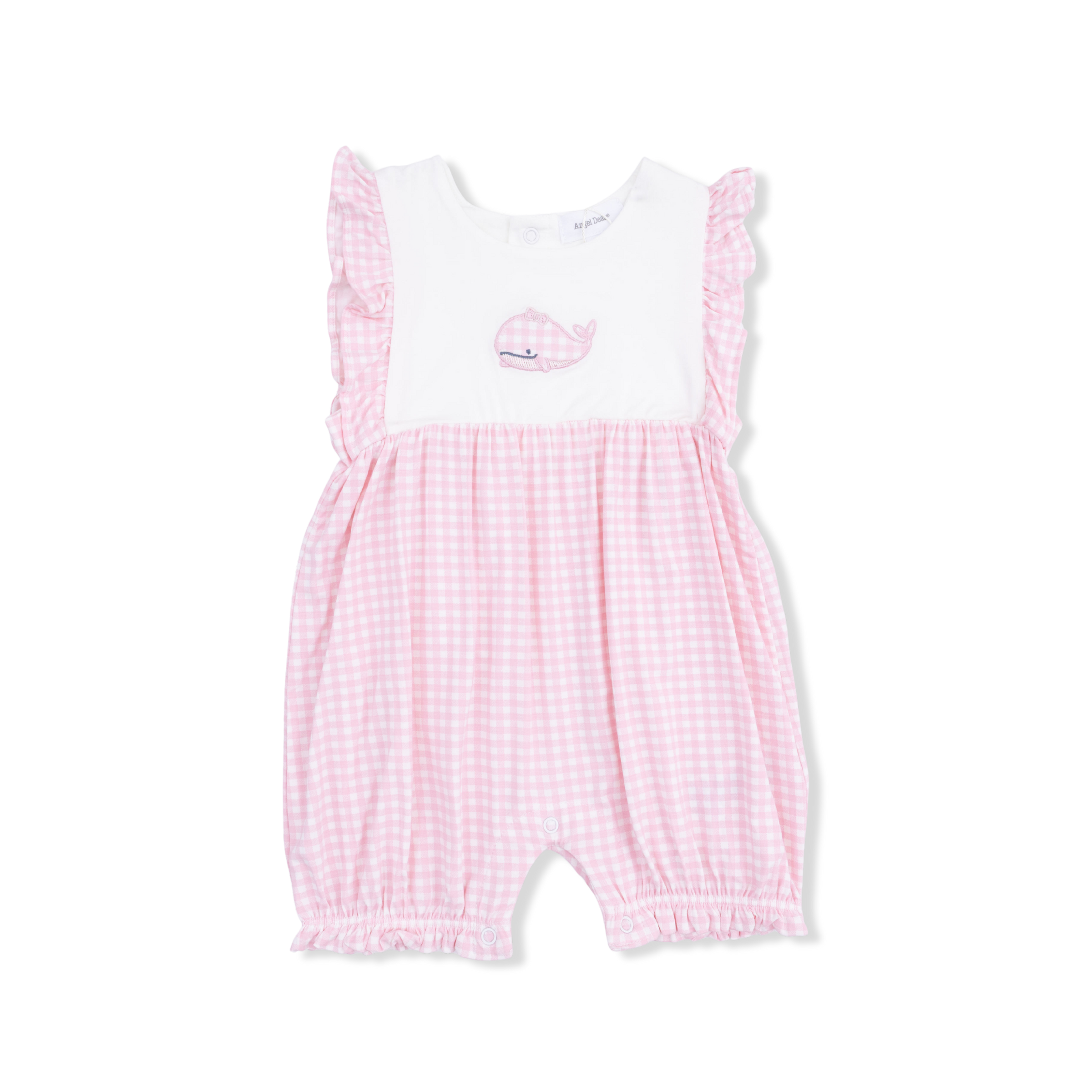 Bubbly Whale with Bow  Pink - Ruffle Playsuit