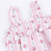 Winding Roses Stripe - Ruffly Strap Bubble