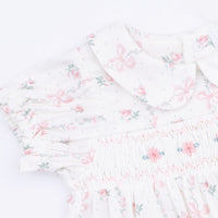 Dainty Buds and Bows - Smocked Dress Set and Headband
