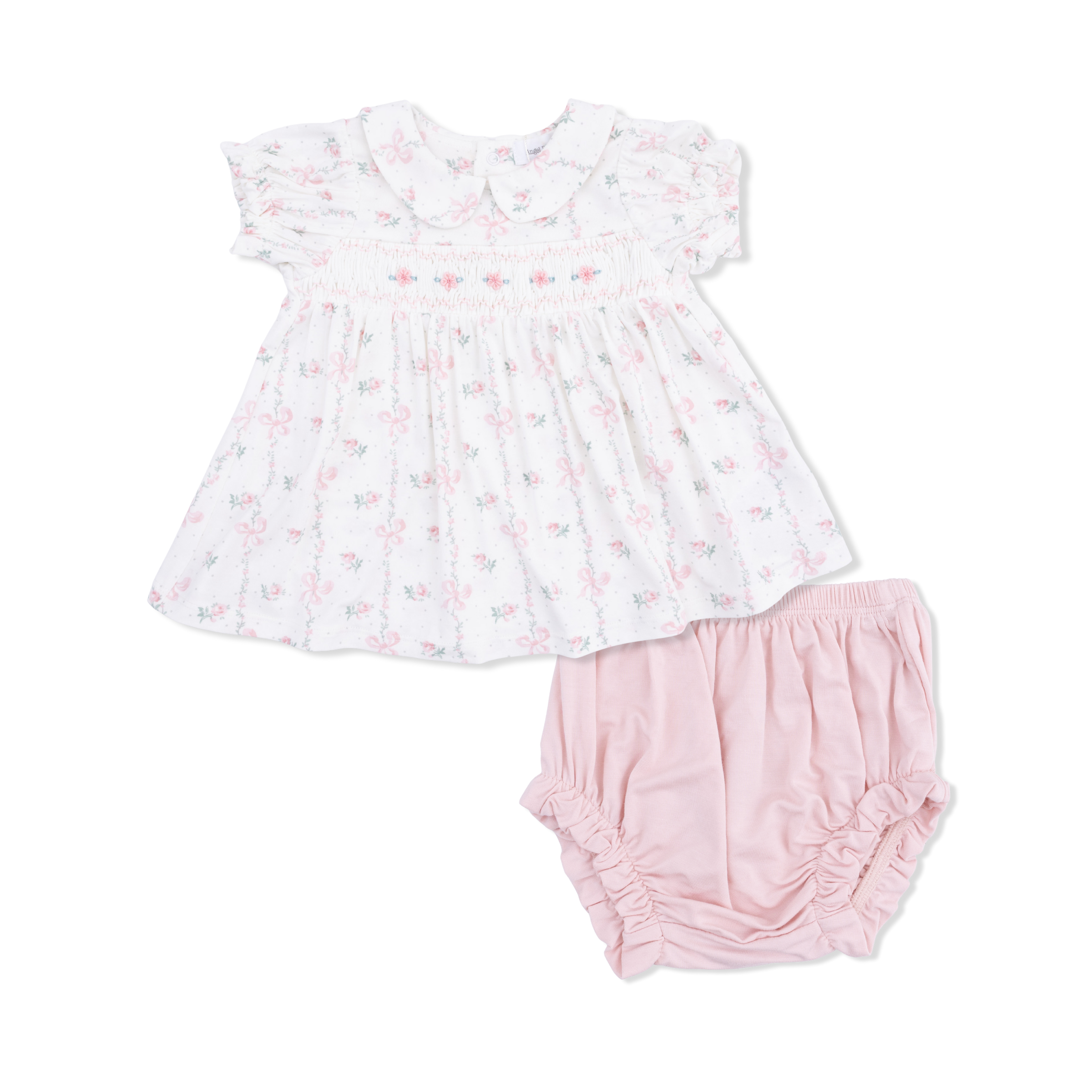 Dainty Buds and Bows - Smocked Dress Set
