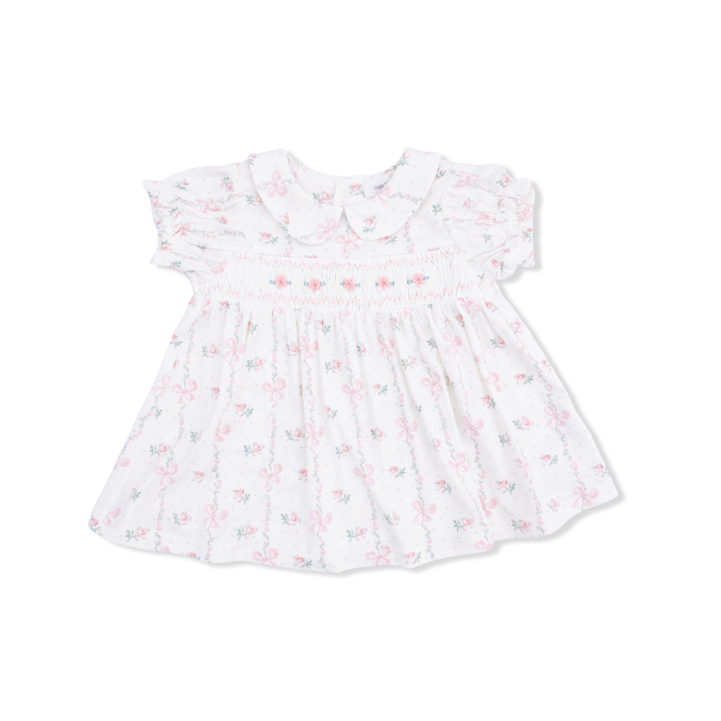 Dainty Buds and Bows - Smocked Dress Set and Headband
