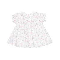 Dainty Buds and Bows - Smocked Dress Set and Headband