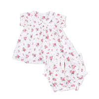 Pink Rosettes - Smocked Dress Set