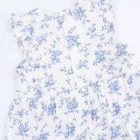 Baby Blue Vines Floral - Ruffle Bodysuit Dress