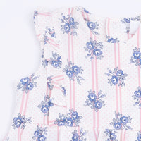 Stripe Dot Roses - Ruffle Bodysuit Dress